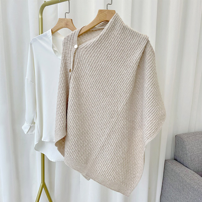 送料無料 ポンチョ レディース ストール ショール カーディガン 無地 冬 着るストール ベスト ゆったり ニット マフラー 薄手 ボタン 春 秋 マント 羽織り 