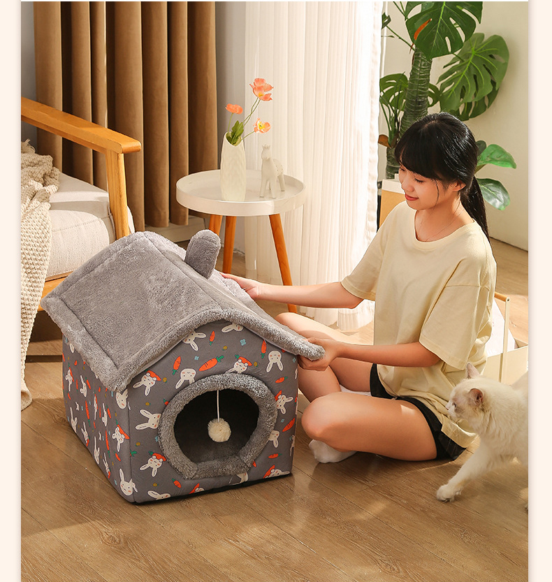 ペットハウス 犬ハウス 猫ハウス ペットベッド 猫ベッド 冬用 PET HOUSE 冬 秋 おしゃれ ふわふわ ドーム型 暖かい ベッド 洗える 折りたたみ 春 犬ベッド 