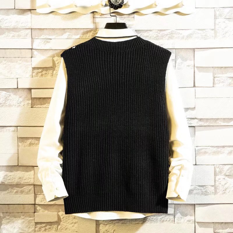 ニットベスト メンズ 秋冬 リブ 大きいサイズ おしゃれ 保温 ビジネス シンプル 厚手 無地 暖かい レイヤード トップス カジュアル 重ね着 防寒 通勤秋新作 