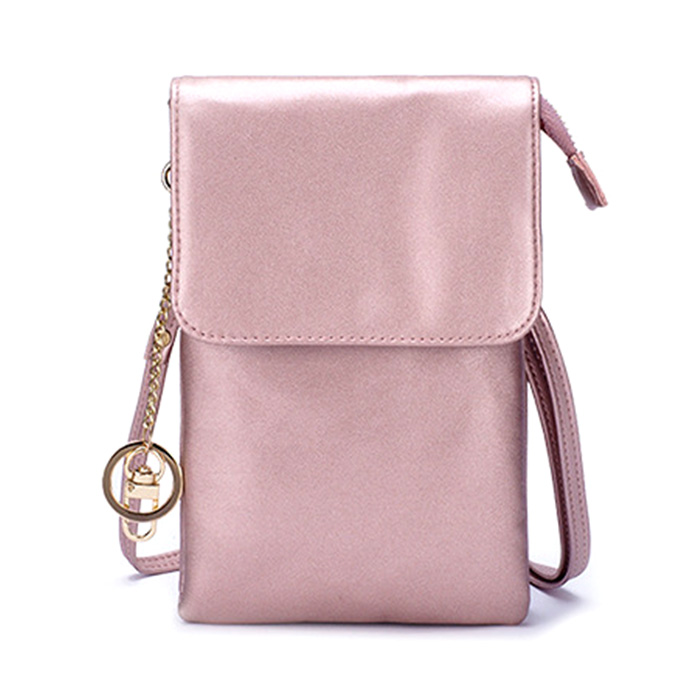 スマホバッグ スマホポーチ ショルダーバッグ マルチポシェット ミニ レディース 縦型 カードホルダー 多機種対応 肩掛け 長さ調節可能 財布 キーリング 