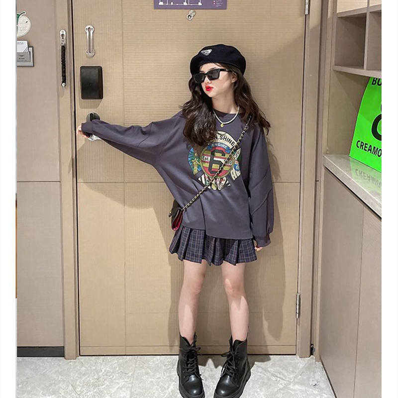 お取り寄せ商品 子供服 女の子 2点セット 上下セット 120 長袖 130 クールネック セットアップ プリーツスカート スカート 160 150 トップス 140 170 キッズ 