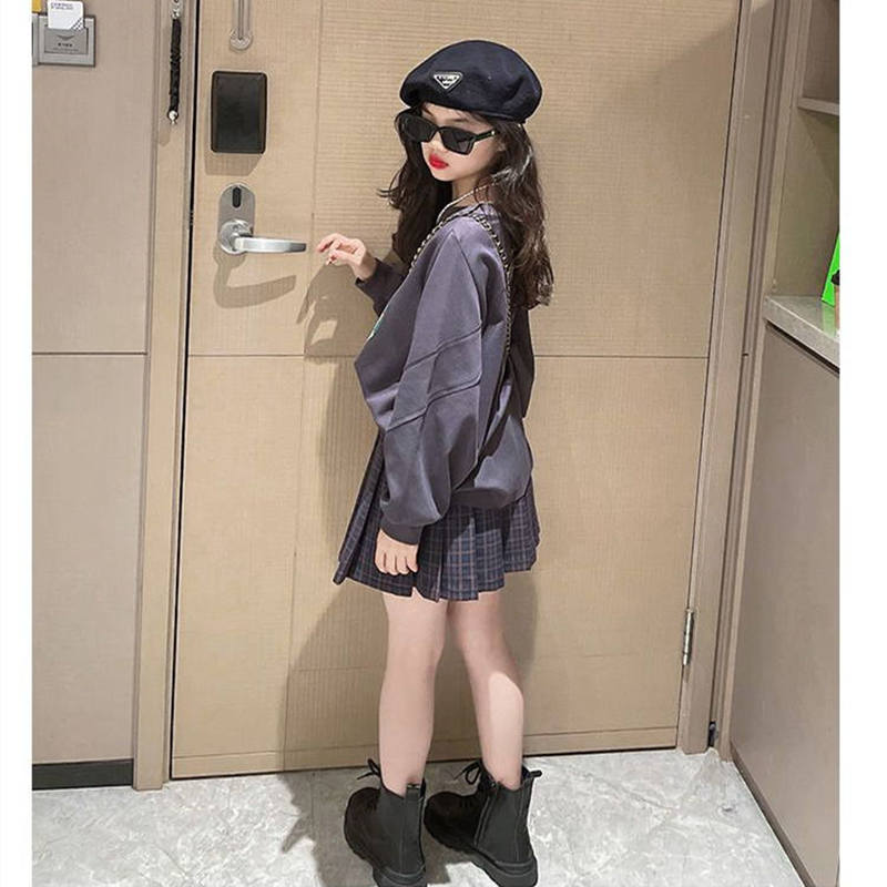 お取り寄せ商品 子供服 女の子 2点セット 上下セット 120 長袖 130 クールネック セットアップ プリーツスカート スカート 160 150 トップス 140 170 キッズ 