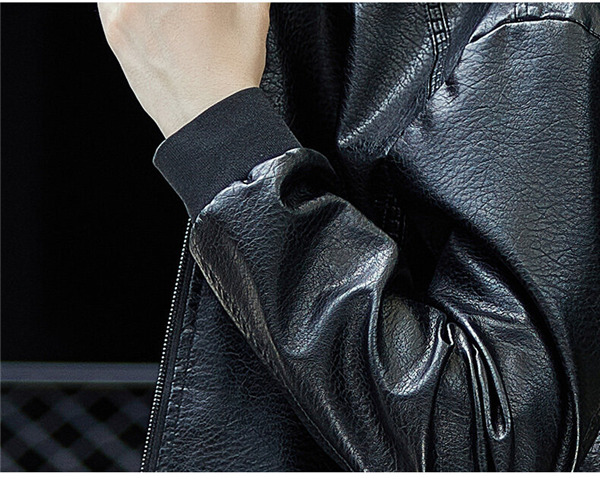 ライダースジャケット メンズ レザージャケット バイク用 革ジャン 立ち襟 無地 ジップアップ 裏起毛 秋冬服 あたたっか 保温 暖かいコート 