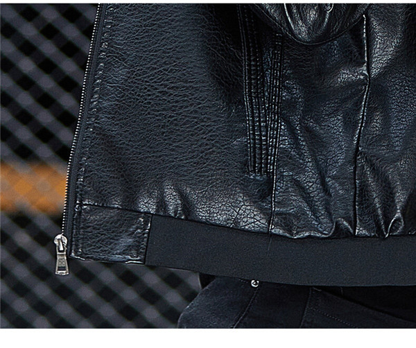 ライダースジャケット メンズ レザージャケット バイク用 革ジャン 立ち襟 無地 ジップアップ 裏起毛 秋冬服 あたたっか 保温 暖かいコート 