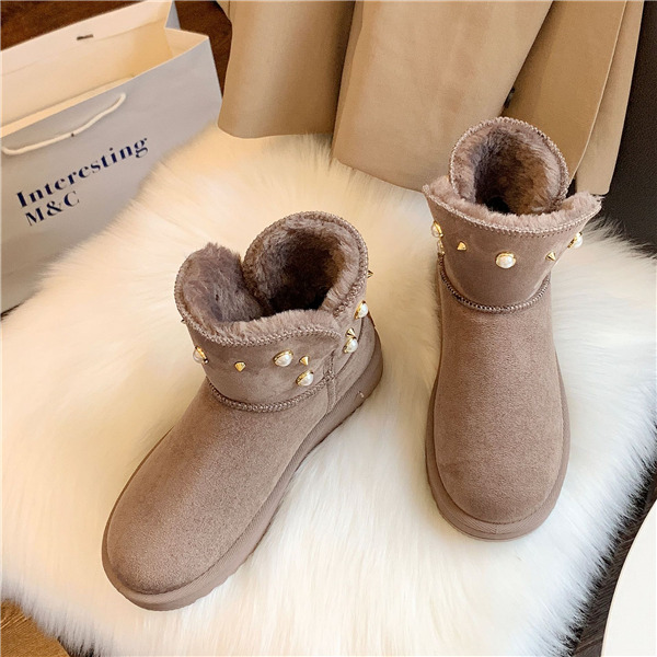 スノーブーツ ムートンブーツ キレイめ レディース ショートブーツ 冬靴 ファー 内ボア スエード 防寒 もこもこ モカシン ブーツ 裏起毛 