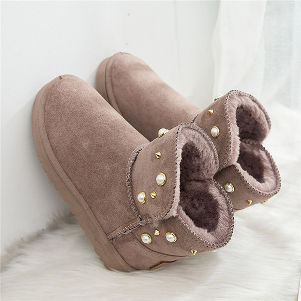 スノーブーツ ムートンブーツ キレイめ レディース ショートブーツ 冬靴 ファー 内ボア スエード 防寒 もこもこ モカシン ブーツ 裏起毛 