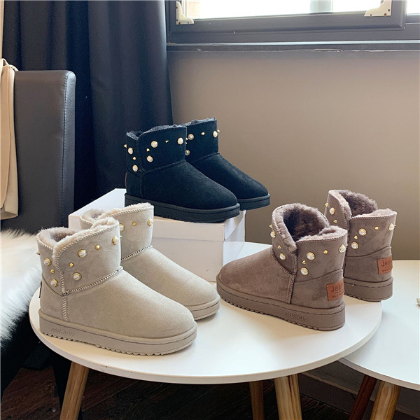 スノーブーツ ムートンブーツ キレイめ レディース ショートブーツ 冬靴 ファー 内ボア スエード 防寒 もこもこ モカシン ブーツ 裏起毛 