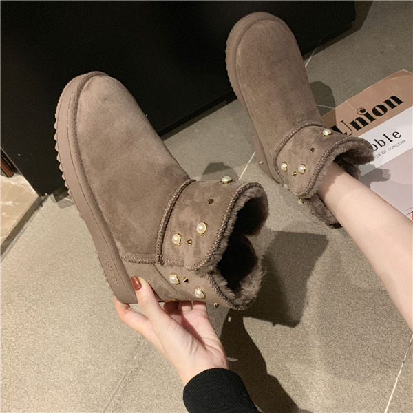 スノーブーツ ムートンブーツ キレイめ レディース ショートブーツ 冬靴 ファー 内ボア スエード 防寒 もこもこ モカシン ブーツ 裏起毛 