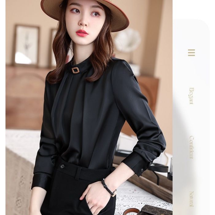 レディースシャツ オフィスシャツ 艶感有り3色選び トップス ブラウス 春夏 きれいめ 着痩 カ ジュアル風 オシャレ 