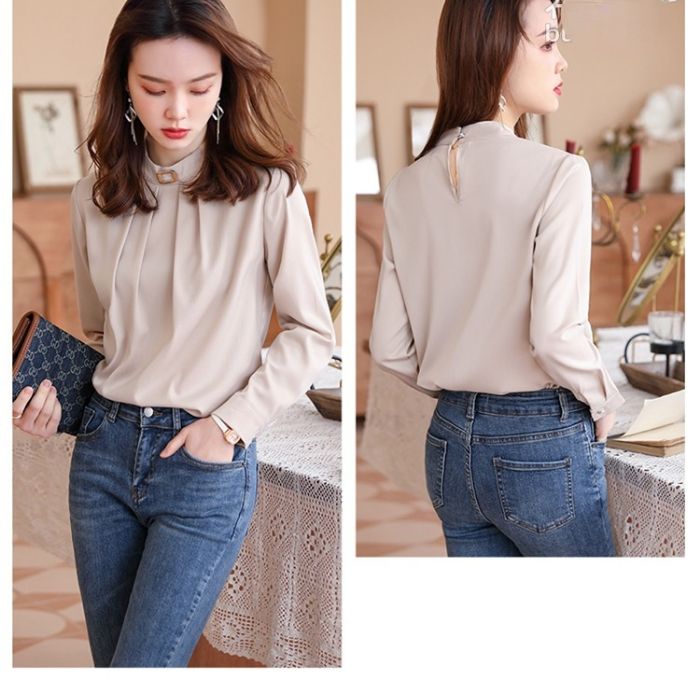 レディースシャツ オフィスシャツ 艶感有り3色選び トップス ブラウス 春夏 きれいめ 着痩 カ ジュアル風 オシャレ 