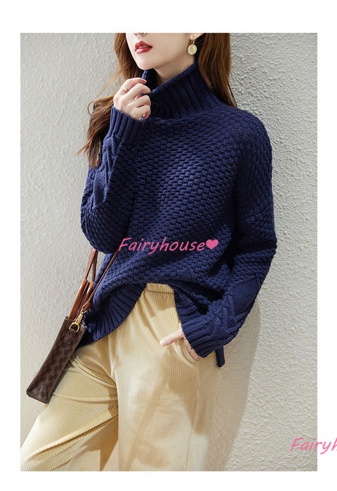 ニットトップス レディース 秋冬 40代 長袖セーター 無地ハイネック ショット丈ニットソー オシャレ韓国風 ゆったりプルオーバー 50代30代 大人ニットインナー 