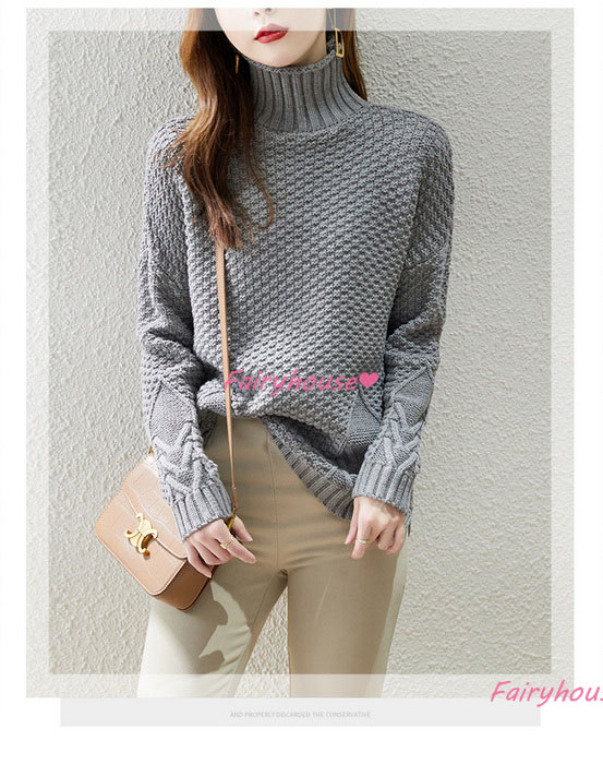 ニットトップス レディース 秋冬 40代 長袖セーター 無地ハイネック ショット丈ニットソー オシャレ韓国風 ゆったりプルオーバー 50代30代 大人ニットインナー 