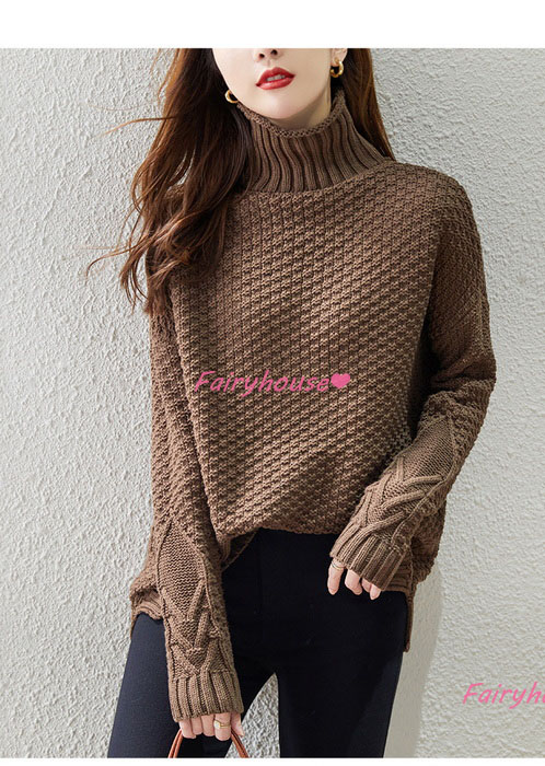 ニットトップス レディース 秋冬 40代 長袖セーター 無地ハイネック ショット丈ニットソー オシャレ韓国風 ゆったりプルオーバー 50代30代 大人ニットインナー 