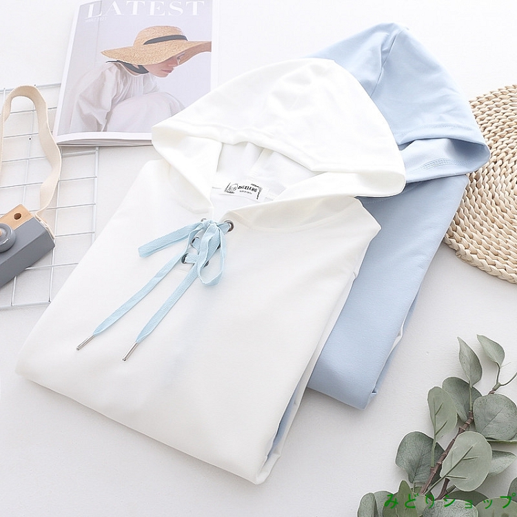 トレーナー ショート 切替 バイ長袖 森ガール レディース  