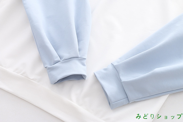 トレーナー ショート 切替 バイ長袖 森ガール レディース  