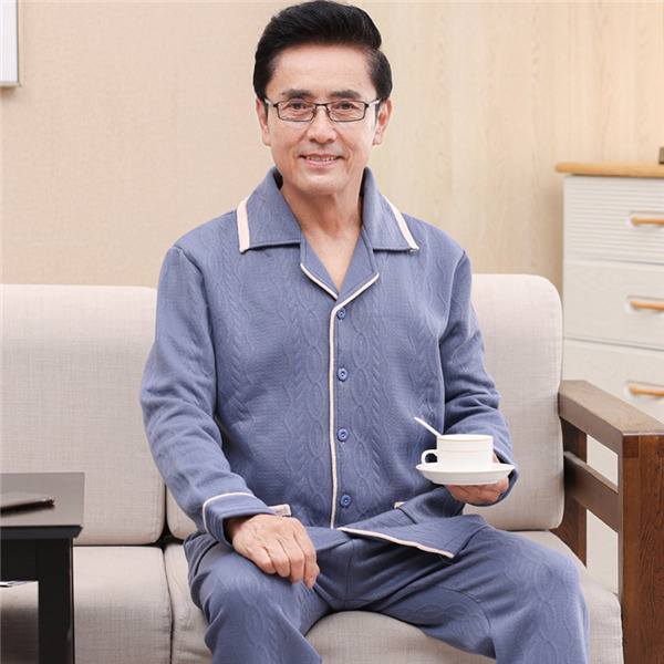 厚手 ルームウェア パジャマ メンズ チェック柄 キルトパジャマ 秋冬 襟付き 保温 寝間着 上下セット セットアップ 部屋着 前開き 長袖長ズボン 