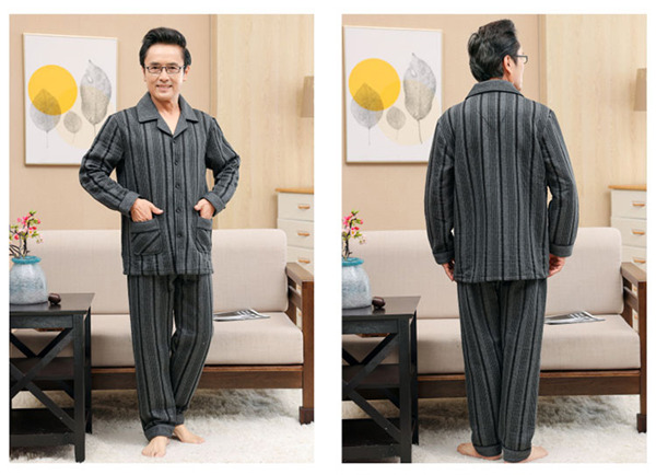 厚手 ルームウェア パジャマ メンズ チェック柄 キルトパジャマ 秋冬 襟付き 保温 寝間着 上下セット セットアップ 部屋着 前開き 長袖長ズボン 