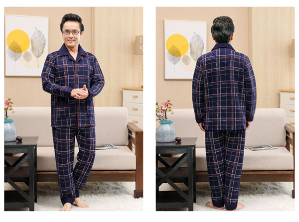 厚手 ルームウェア パジャマ メンズ チェック柄 キルトパジャマ 秋冬 襟付き 保温 寝間着 上下セット セットアップ 部屋着 前開き 長袖長ズボン 
