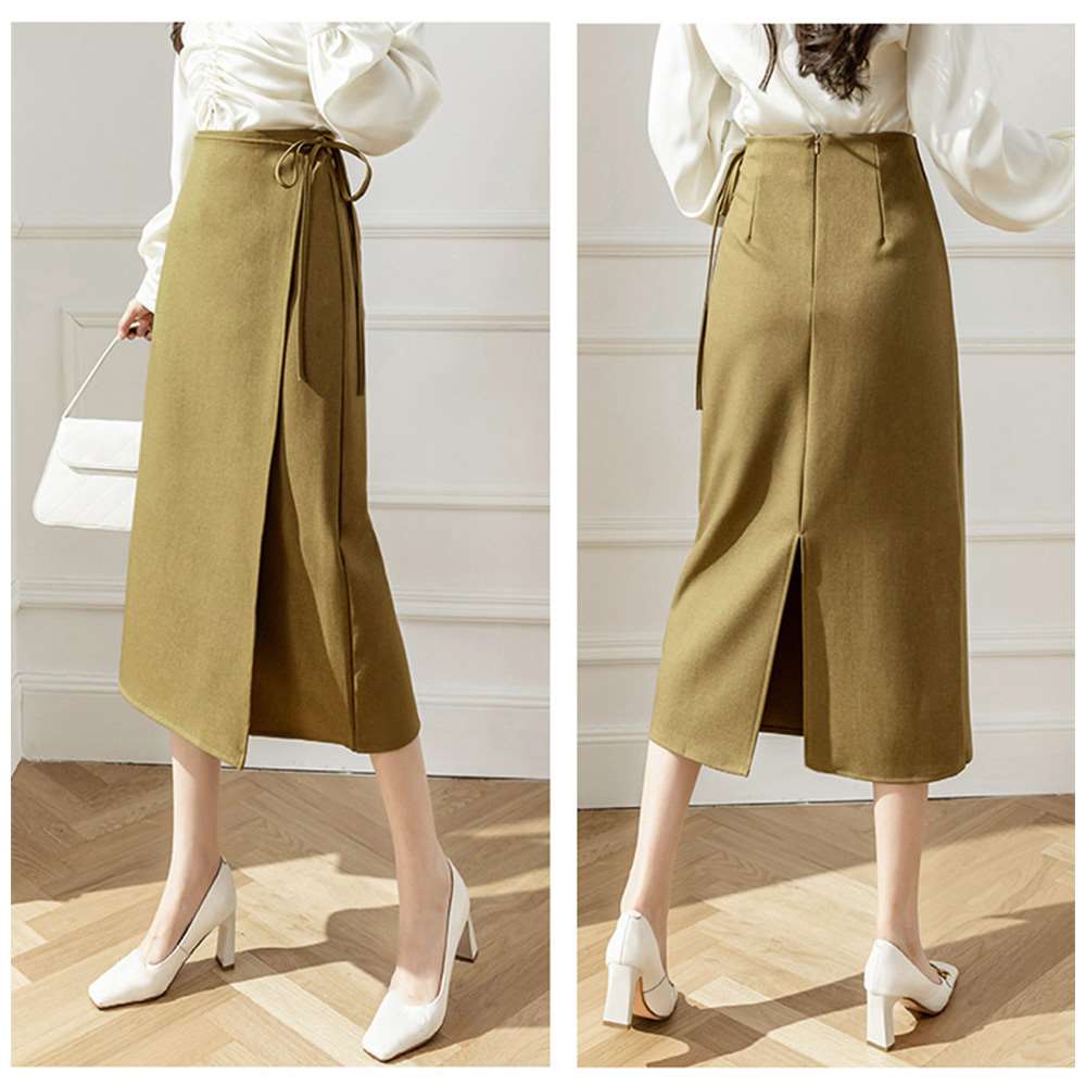 ラップ ロング スカート スリット巻き  