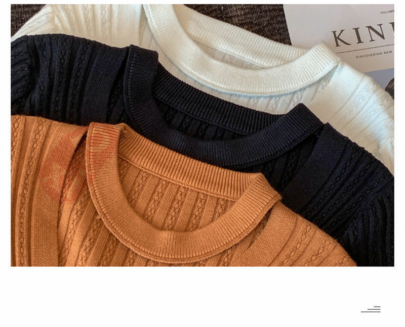 ニットセーター レディース 秋冬 40代 長袖 ニットトップス 送料無料 ゆったりプルオーバー セーター パフスリーブ 無地 ショット丈 厚手 おしゃれ 