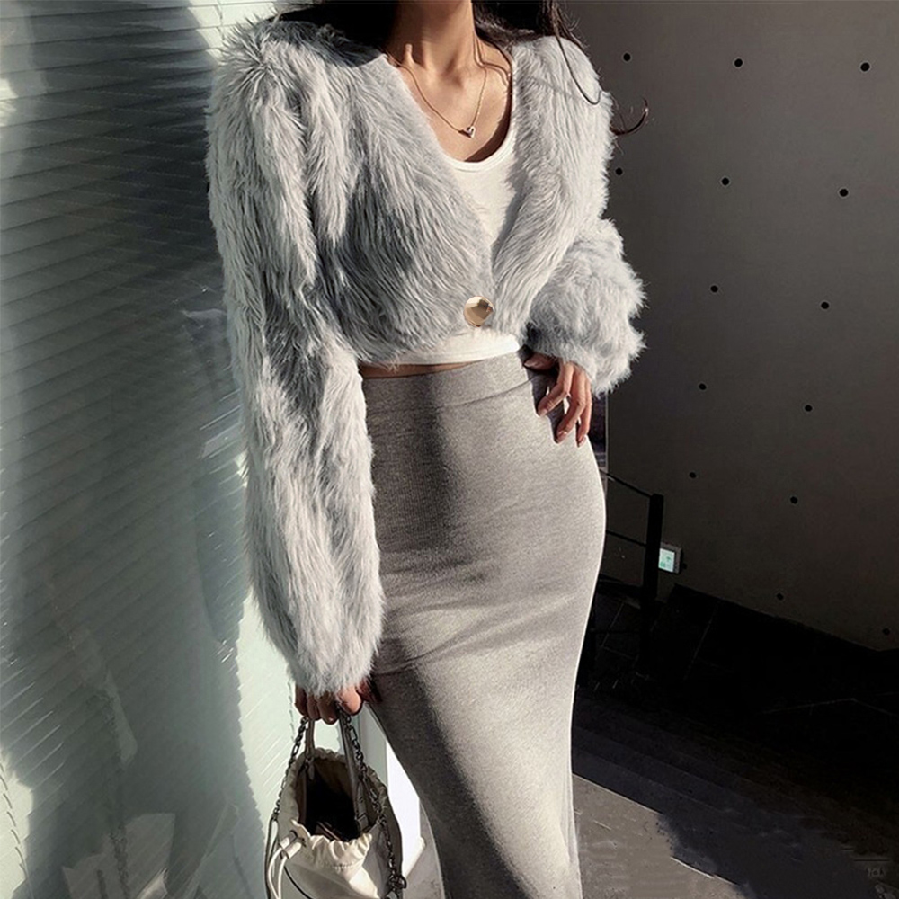 ファーコート フェイクファー ショート丈  