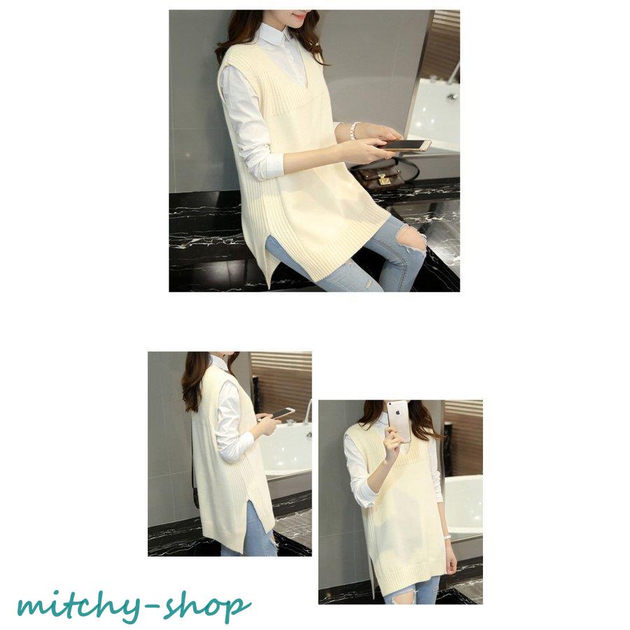 秋新作 秋物 ニットベスト レディース セーター 秋服 ノースリープ 体型カバー 無地防寒 ベストセーター ベスト トップス 通勤 プルオーバー 