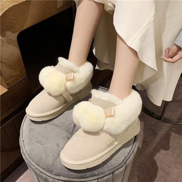 スノーブーツ ムートンブーツ 可愛い レディース ショートブーツ 冬靴 スエード モカシン 防寒 内ボア ブーツ もこもこ ファー 裏起毛 