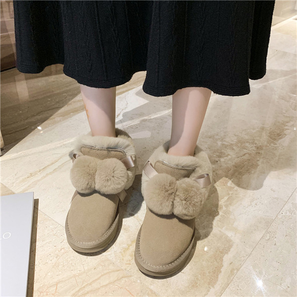 スノーブーツ ムートンブーツ 可愛い レディース ショートブーツ 冬靴 スエード モカシン 防寒 内ボア ブーツ もこもこ ファー 裏起毛 