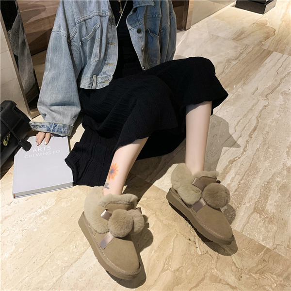 スノーブーツ ムートンブーツ 可愛い レディース ショートブーツ 冬靴 スエード モカシン 防寒 内ボア ブーツ もこもこ ファー 裏起毛 