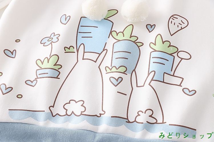 裏起毛 裏ボア 人参 ポンポン 長袖 森ガール レディース 