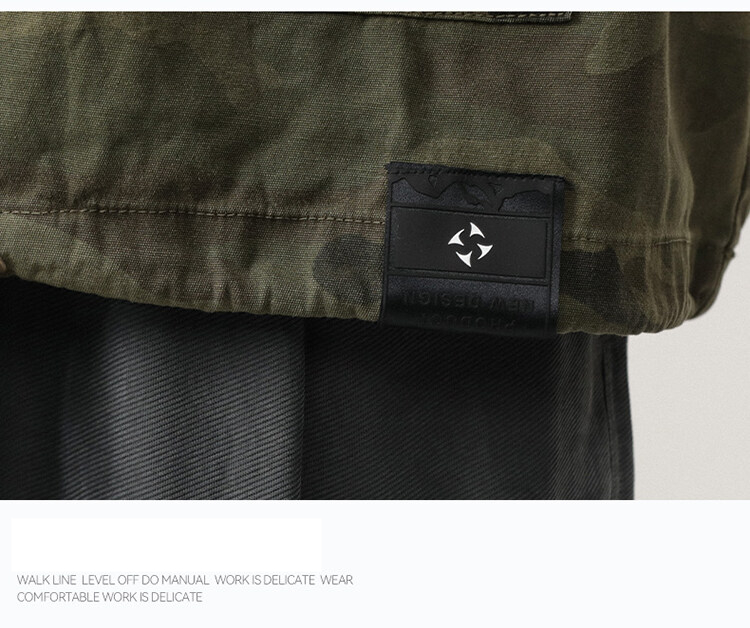 ミリタリージャケット メンズ カモフラージュ 迷彩柄 ハーフジップ フード付き メンズ ゆったり プルオーバーかっこいい ジャケット アメカジスタイル 