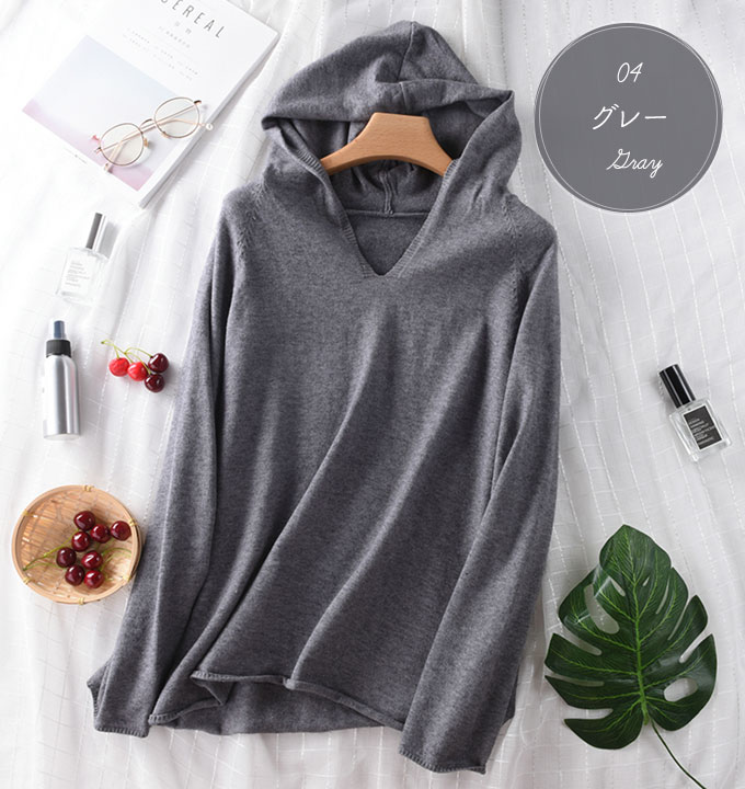 ニットレディース ニット Vネック 薄手 秋 。送料無料 ホワイト フリーサイズ グレー ブルー ベージュ ブラック 