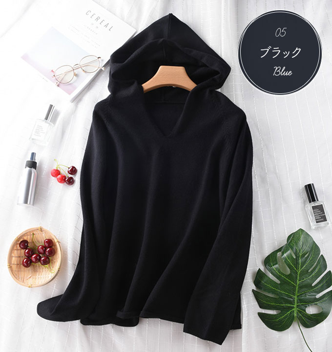 ニットレディース ニット Vネック 薄手 秋 。送料無料 ホワイト フリーサイズ グレー ブルー ベージュ ブラック 