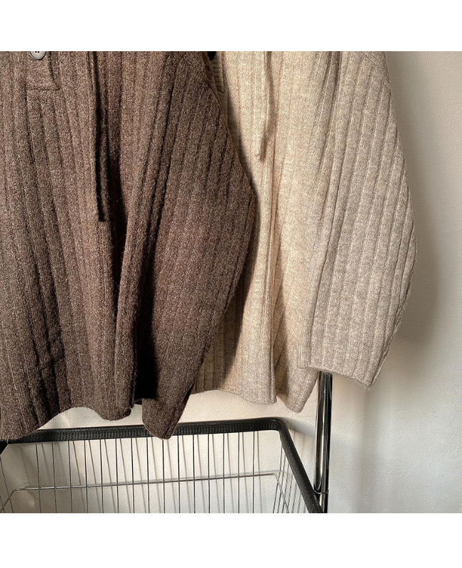 送料無料 ニットレディース ニット 厚手 プルーオーバー トップス ニットセーター オーバーサイズ プル 体型カバー フード付き 