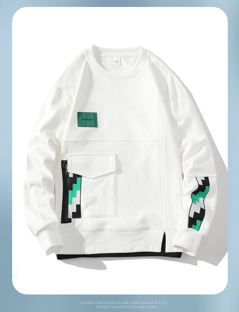 スウェット メンズ クールネック 長袖 Tシャツ カットソー 学生 インナー ロンT メンズトップス カレッジ 幾何学模様 