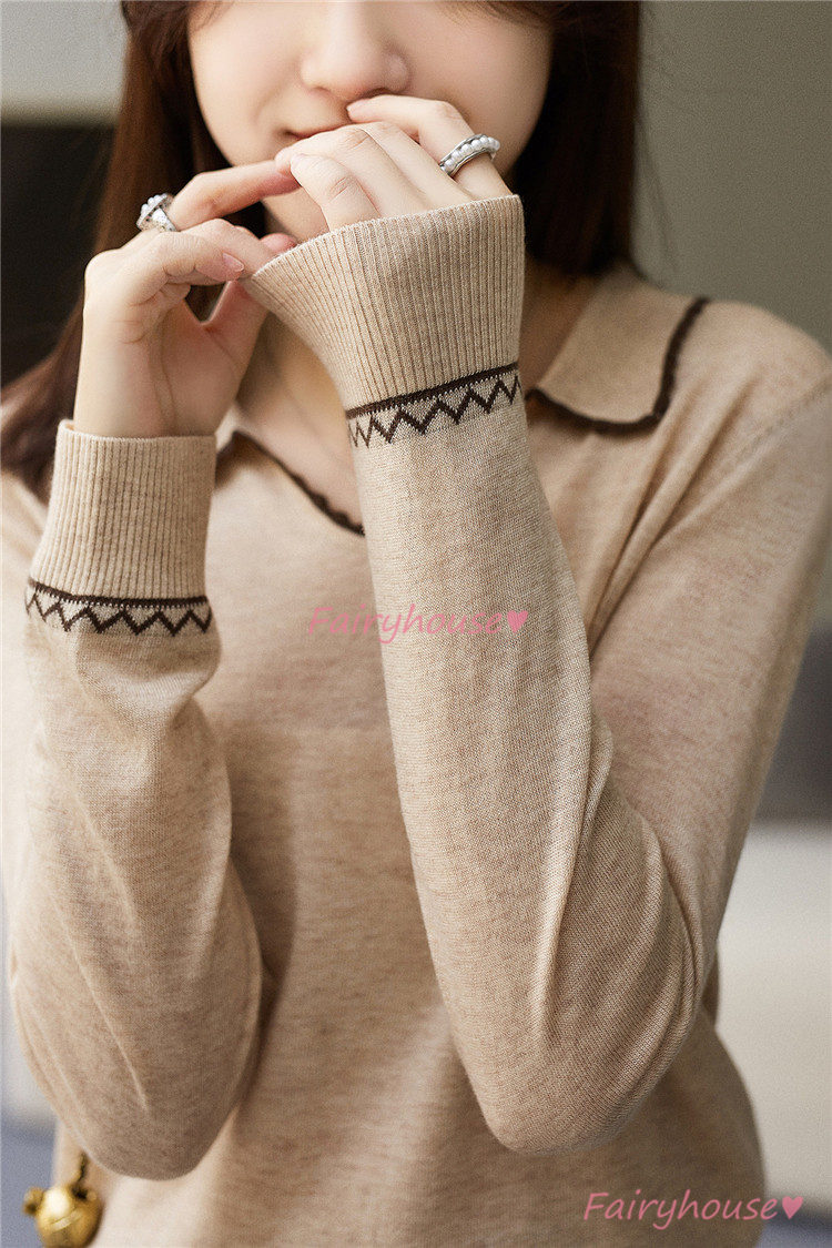 ニット セーター トップス レディース 秋冬 Vネック カジュアルニット ニットインナー 30代 着痩せ 通勤 長袖ニット オシャレ 40代 きれいめ 配色 