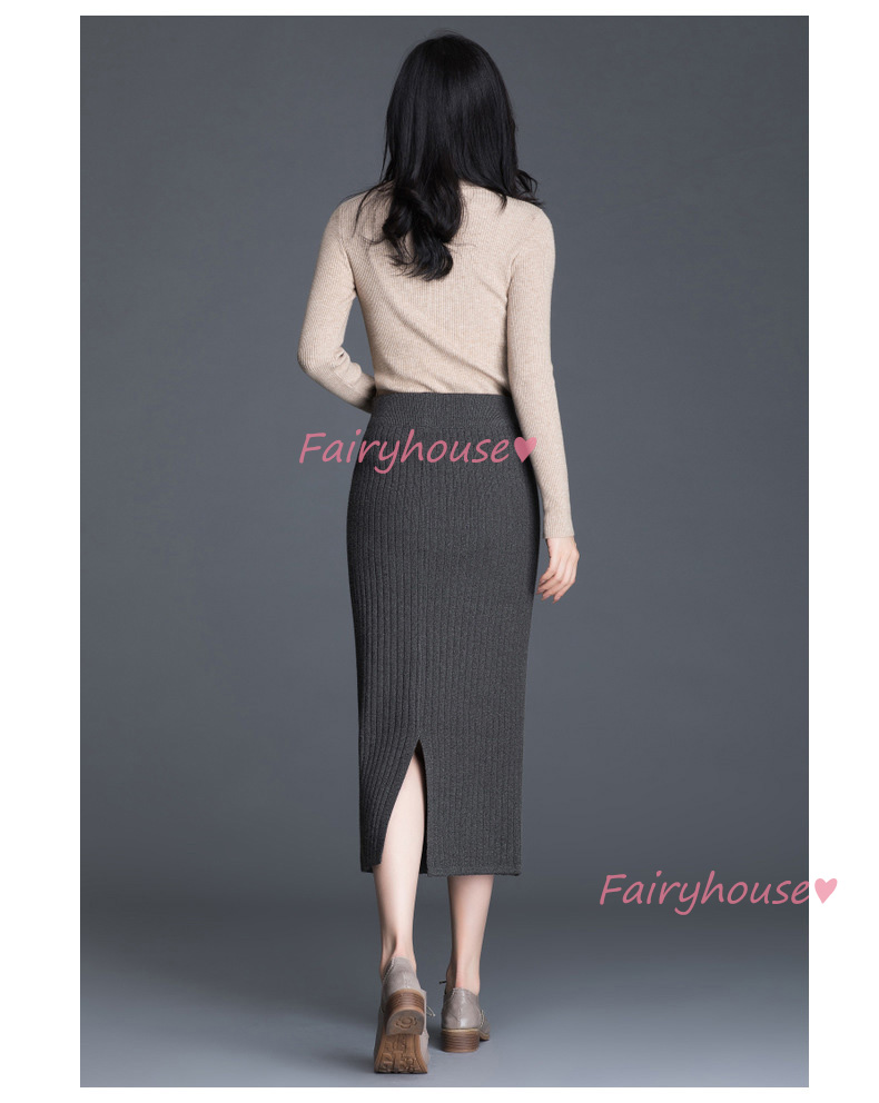 ニットスカート マキシ丈 秋冬 タイトスカート 無地ニット スリットスカート ハイウェストボトムス大人 ロング丈スカート 40代 オシャレ レディース 着痩せ 