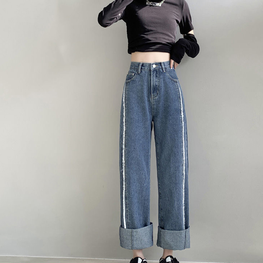 デニム ワイドパンツ ハイウエスト 脚長  