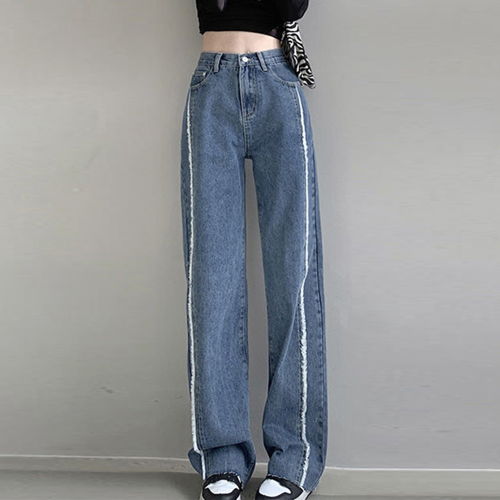 デニム ワイドパンツ ハイウエスト 脚長  