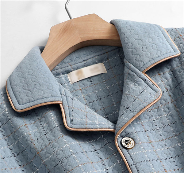 メンズ パジャマ キルトパジャマ 中綿 前開き ルームウェア 寝間着 長袖長ズボン 上下セット 襟付き 部屋着 保温 秋冬 セットアップ チェック柄 