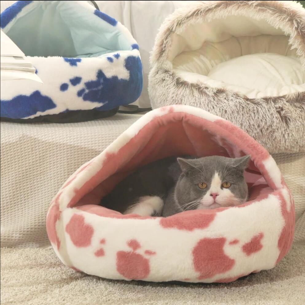 猫 ベッド 冬 猫ベッド クッション 寝袋 洗濯可能 小型犬 猫ハウス ぐっすり眠る 子犬 ドーム型 ペットベッド 柔らかい 小型犬 ふわふわ もこもこ 防寒 暖かい 
