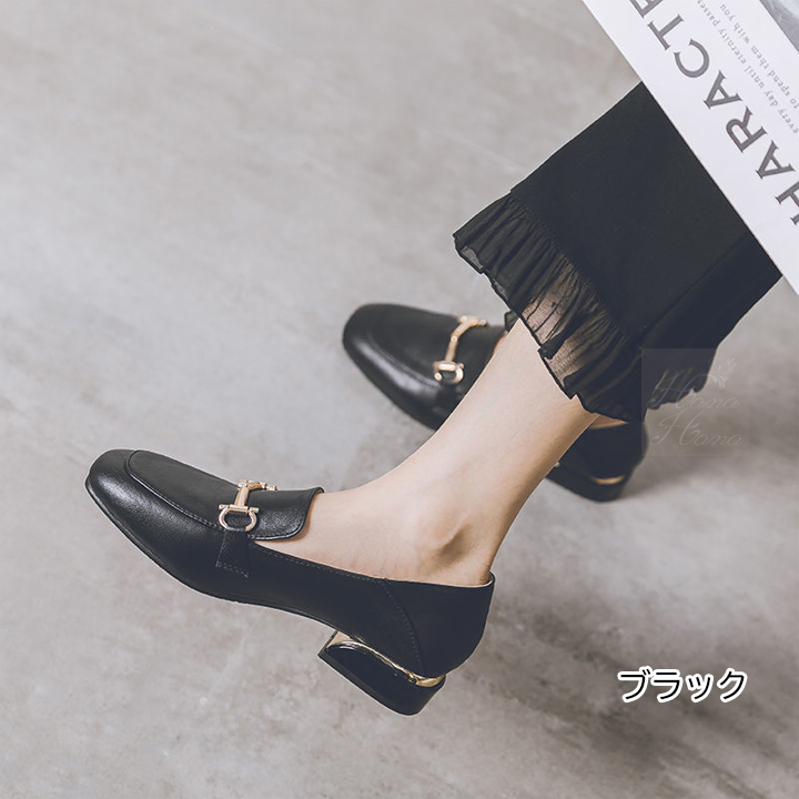 ローファー ビットローファー ローヒール チャンキーヒール ヒールローファー 春夏 秋冬 送料無料 あすつく 