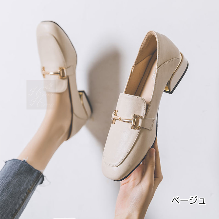 ローファー ビットローファー ローヒール チャンキーヒール ヒールローファー 春夏 秋冬 送料無料 あすつく 