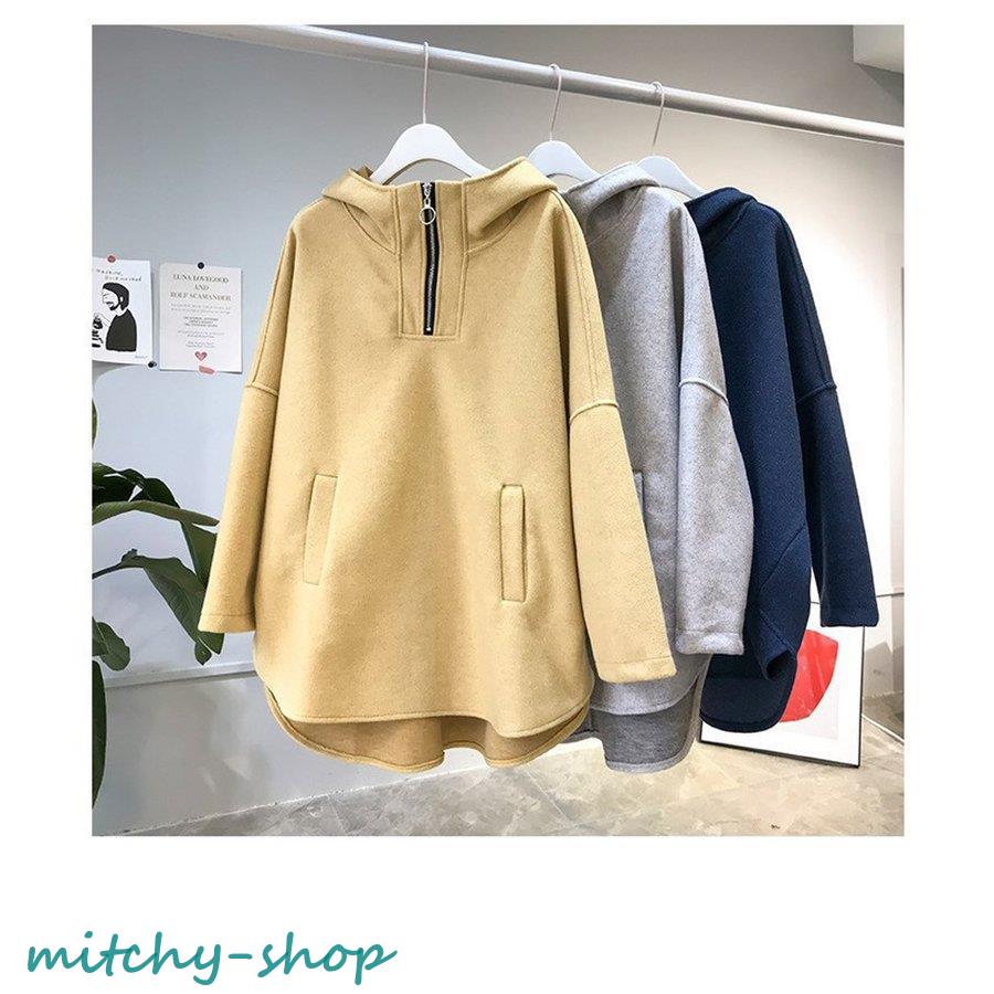 レディース カットソー Tシャツ フード付き 長袖 厚手 春 スウェット スポーツ ゆったり カジュアル トップス 秋 プルオーバー コーデ 