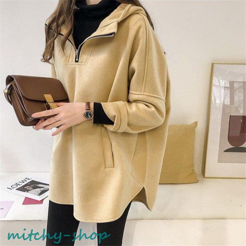 レディース カットソー Tシャツ フード付き 長袖 厚手 春 スウェット スポーツ ゆったり カジュアル トップス 秋 プルオーバー コーデ 