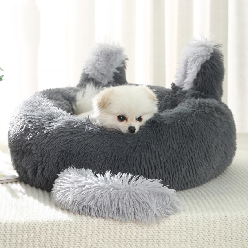ペットベッド 丸型 ウサギ型 洗える 可愛い 猫ベッド 兎耳 ペットソファーキャット 小型犬 犬ベッド 大型犬 ふわふわ ドッグ 柔らか 中型犬 ペットクッション 