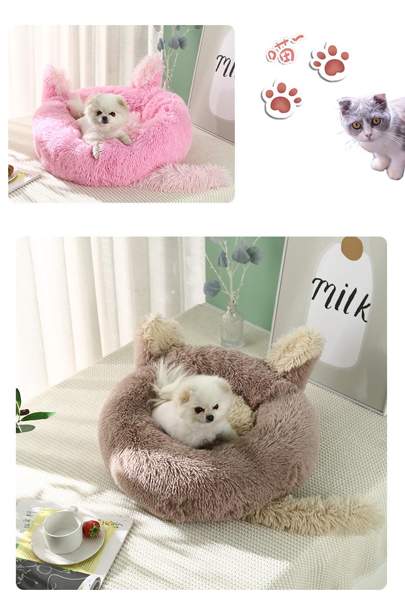 ペットベッド 丸型 ウサギ型 洗える 可愛い 猫ベッド 兎耳 ペットソファーキャット 小型犬 犬ベッド 大型犬 ふわふわ ドッグ 柔らか 中型犬 ペットクッション 