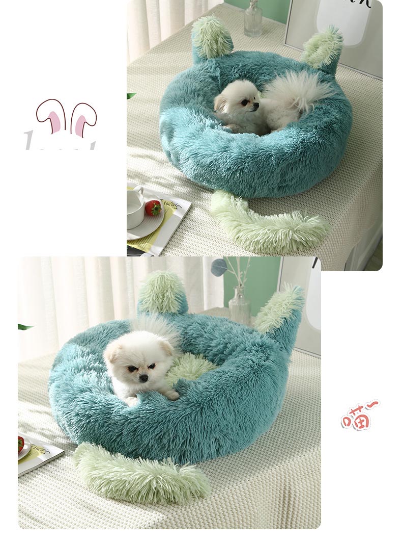 ペットベッド 丸型 ウサギ型 洗える 可愛い 猫ベッド 兎耳 ペットソファーキャット 小型犬 犬ベッド 大型犬 ふわふわ ドッグ 柔らか 中型犬 ペットクッション 