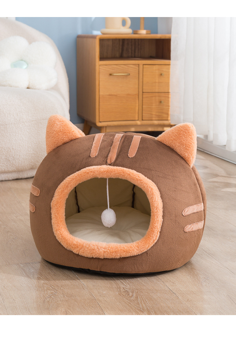 ペットベッド ドーム型 ペットハウス 秋冬用 犬ベッド 猫ベッド キャットハウス ふわふわ ボール付き 滑り止め ぐっすり眠れる 洗える おしゃれ 寒さ対策 可愛い