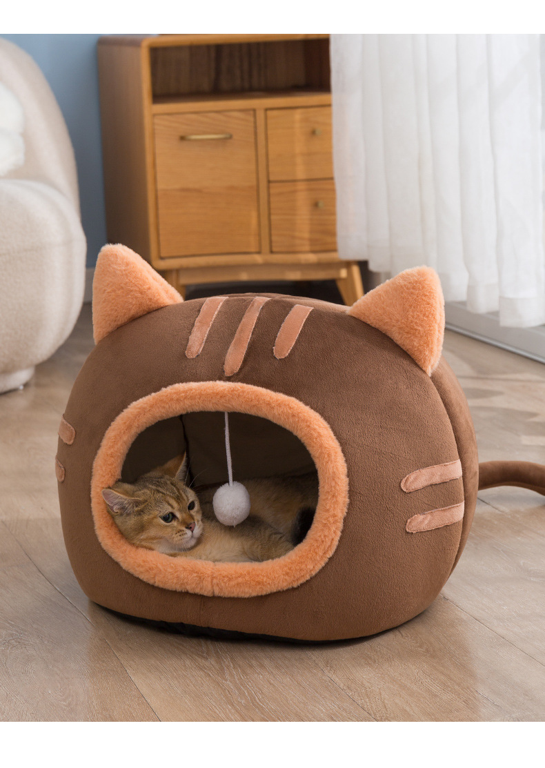 ペットベッド ドーム型 ペットハウス 秋冬用 犬ベッド 猫ベッド キャットハウス ふわふわ ボール付き 滑り止め ぐっすり眠れる 洗える おしゃれ 寒さ対策 可愛い